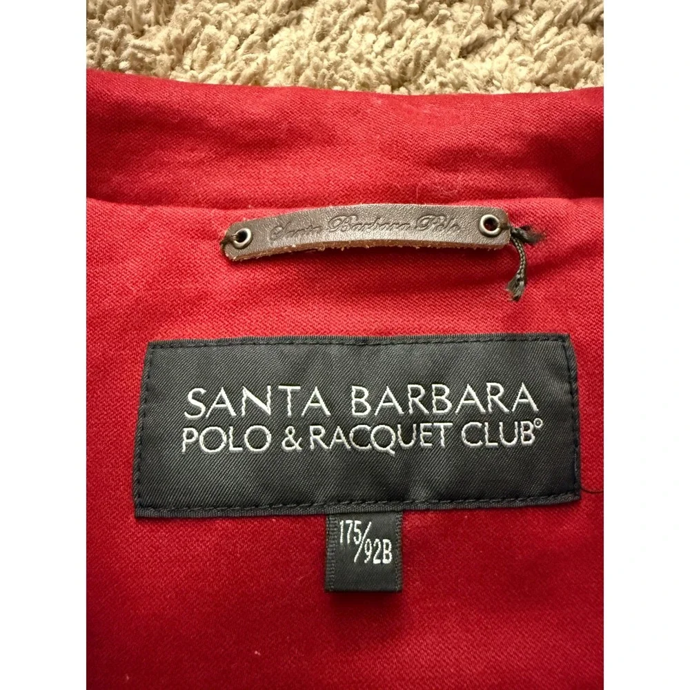 Santa Barbara Polo & Racquet Club Mens Red Harrington Jacket  Sz 175/92B